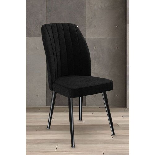 Hanah home set trpezarijskih stolica Platinum 8 kom, crna tkanina Jerry, crne metalne noge Cene