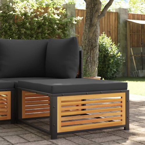 VidaXL Vrtni stolček z blazino 68x68x30 cm trden akacijev les Slike