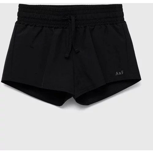 Abercrombie & Fitch Dječje kratke hlače boja: crna, glatki materijal, podesivi struk
