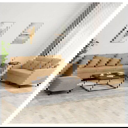 vidaXL 3-dijelni set sofa s jastucima smeđi baršunasti Cijene