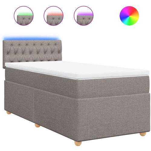 VidaXL Box spring postelja z vzmetnico taupe 90x190 cm blago, (21291025) Slike