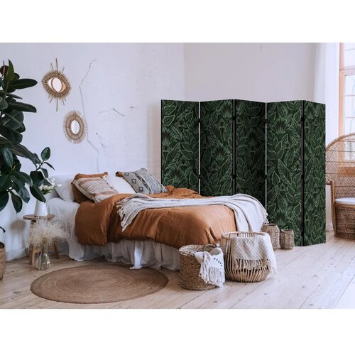  Paravan - Dense Vegetation - Botanical Patterns in Illustrative Style Green 225x172 Dvostrani Cene