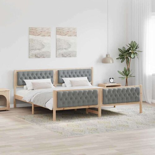  Okvir za krevet Svijetlo siva 200 x 200 cm tkanina Cene
