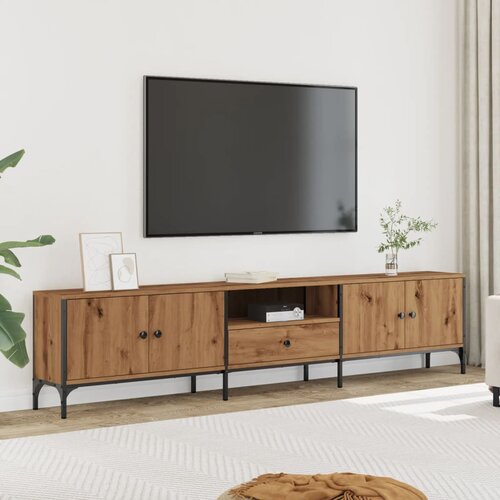VidaXL TV ormarić s ladicom boja hrasta 200x25x44 cm konstruirano drvo Slike