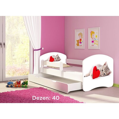 ACMA dečiji krevet II 180x80 f + du&amp;scaron;ek 6 cm WHITE40 Slike