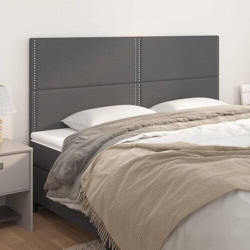  Uzglavlja 4 kom sivi 80x5x78/88 cm od umjetne kože Slike