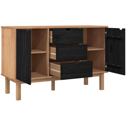  Kreveta OTTA Crna 113,5 x 43 x 73 cm Masivna borovina Slike