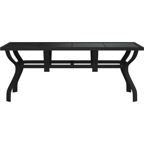 Vrtni stol crni 180 x 80 x 70 cm od čelika i stakla Slike