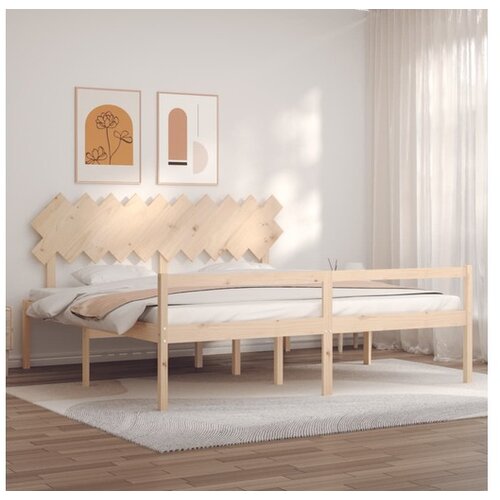 vidaXL Kreveta s uzglavljem 200 x 200 cm od masivnog drva Cene