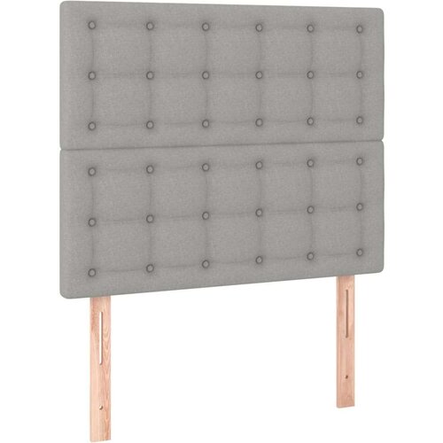 Box spring krevet s madracem svjetlosivi 90x190 cm od tkanine Slike