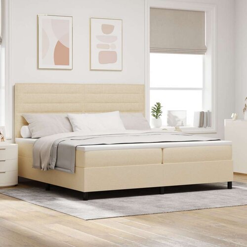  Krevet s podnicom krem 200x200 cm tkanina Slike