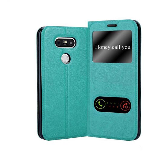 Cadorabo Ohi&scaron;je, združljivo z LG G5 v mint turquoise - Za&scaron;čitni ovitek z magnetnim zapiranjem, stoječo funkcijo in 2 okencema za gledanje, (20551099) Cene