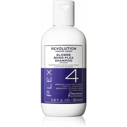 Revolution Haircare Plex Blonde No.4 Bond Shampoo šampon za intenzivno jačanje kose za suhu i oštećenu kosu 250 ml