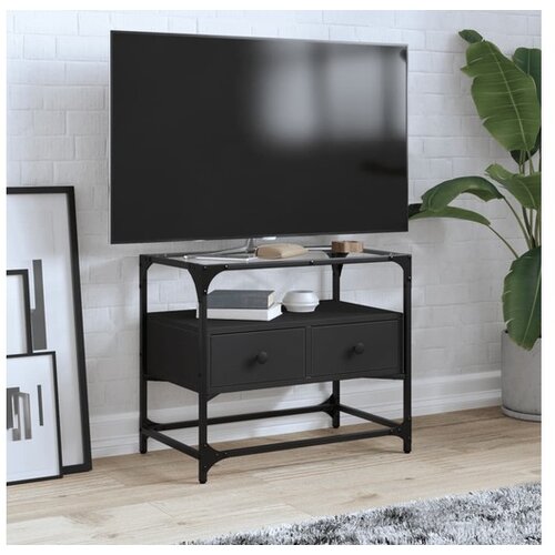 vidaXL ormarić sa staklenom povr&scaron;inom crni 60 x 35 x 51 cm drveni Cijene