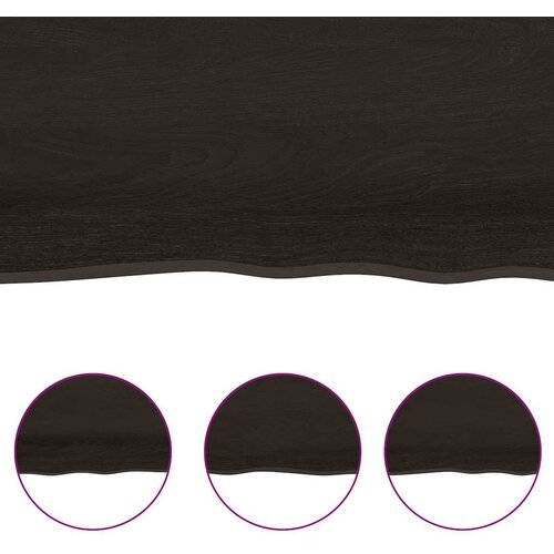  Zidna polica tamnosmeđa 120x60x(2-4) cm od obrađene hrastovine Slike