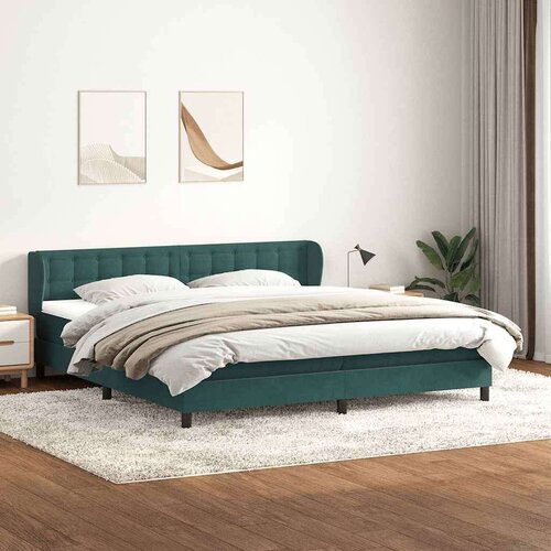  Boxspring postelja z vzmetnicami temno zelena 180x220 cm žamet, (22135663) Cene