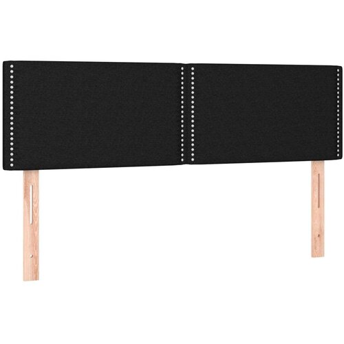  Krevet box spring s madracem LED crni 140x190 cm od tkanine Slike