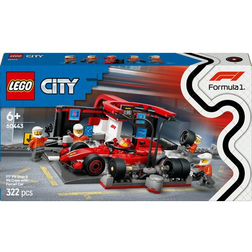 Lego LEGO&amp;reg; City - Servisni boks in mehaniki z avtomobilom Ferrari F1&amp;reg; (60443) Slike