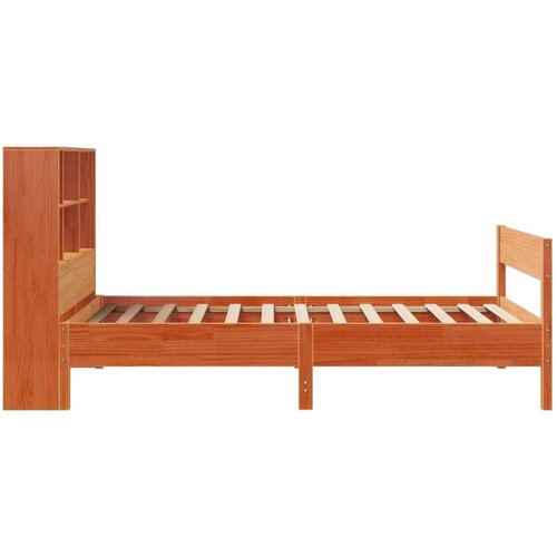 VidaXL Krevet s regalom za knjige bez madraca 75 x 190 cm od borovine Slike