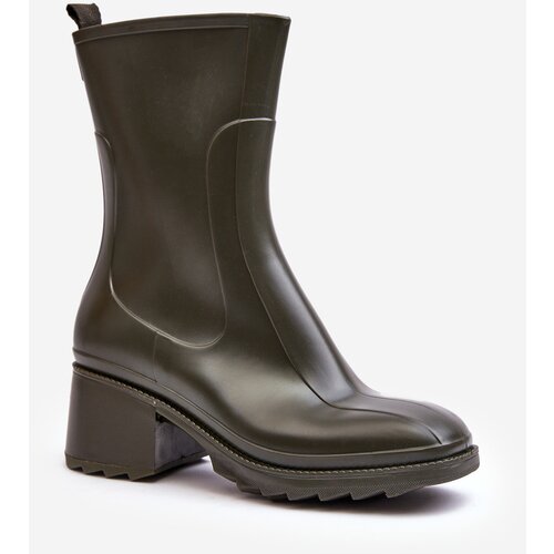 Boto Women's Matte Wellies Boots On Heel Dark Green Bertaida Cene