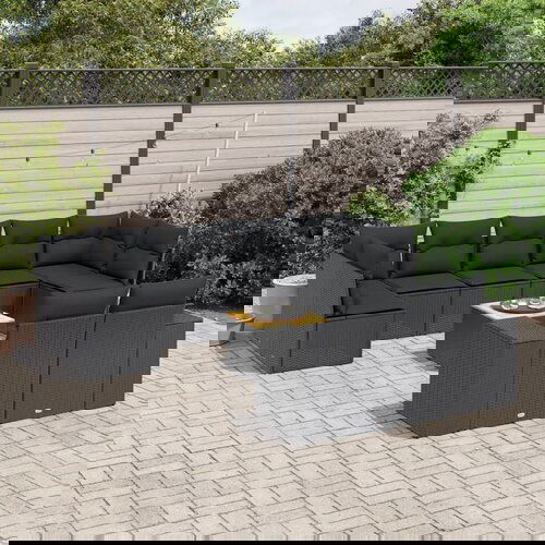 vidaXL 10-dijelni set vrtnih sofa s jastucima crni od poliratana Cijene