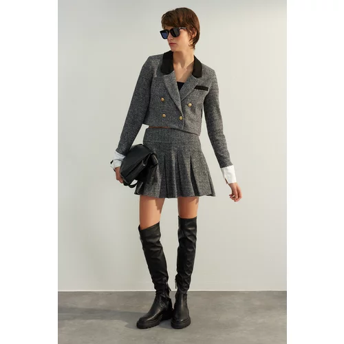 Trendyol Gray Premium High Quality Mini Woven Skirt