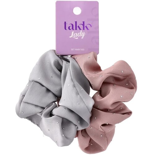Takk Ivy lady, set gumica za kosu, siva i roze, 2K Cene