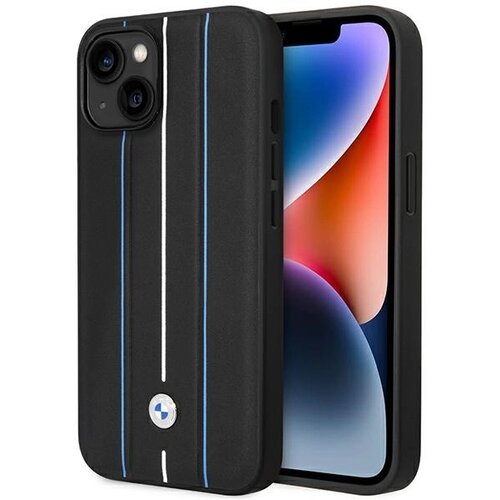 BMW USNJENI OVITEK STAMP BLUE LINES ZA IPHONE 14 OVITEK ČRN, (22064416) Cene