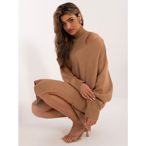 Fashion Hunters Set of knitted sweater and skirt Slike