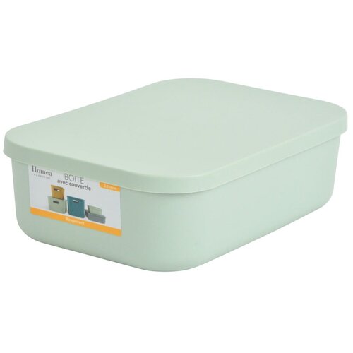 Hom&amp;eacute;a Svetlo zelena plastična &amp;scaron;katla za shranjevanje s pokrovom 24x18x8 cm &amp;ndash; Slike
