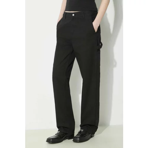 Carhartt WIP Pamučne hlače Pierce Pant Straight boja: crna, ravni kroj, visoki struk, I032966.8902