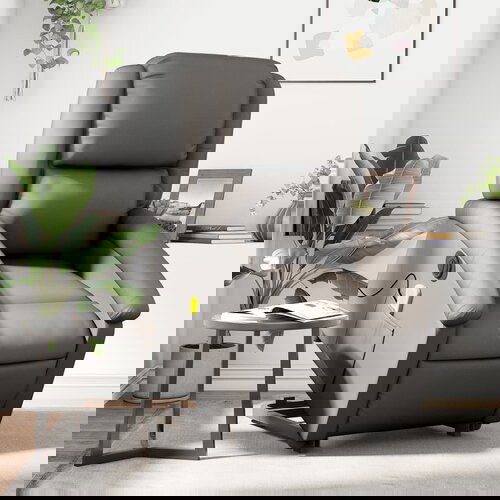 vidaXL Električni masažni stol s funkcijo vstajanja sivo umetno usnje Cene