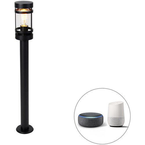 QAZQA Pametna zunanja svetilka črna 80 cm IP44 vključno z Wifi ST64 - Gleam Slike