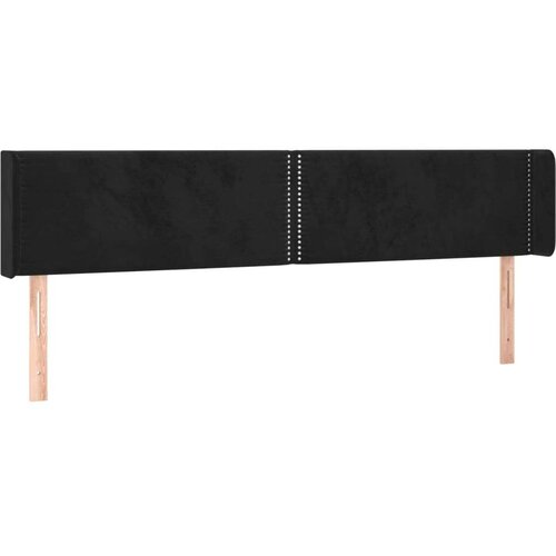 VidaXL Uzglavlje s u&amp;scaron;ima crni 203x16x78/88 cm bar&amp;scaron;unasti Slike