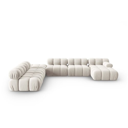 Micadoni Home bež žametna sedežna garnitura 379 cm bellis &amp;ndash; Slike