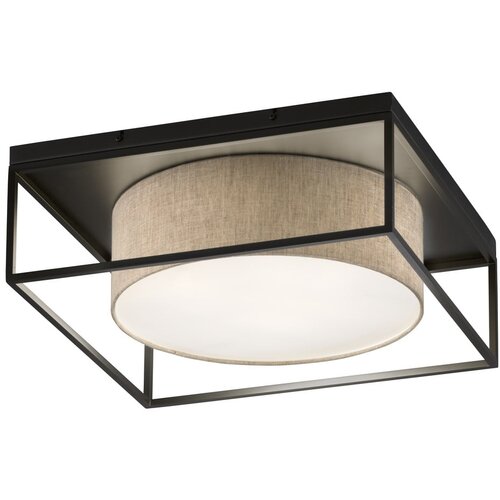 Fischer &amp;amp; Honsel Crna/bež stropna svjetiljka s tekstilnim sjenilom 50x50 cm Carre &amp;ndash; Slike
