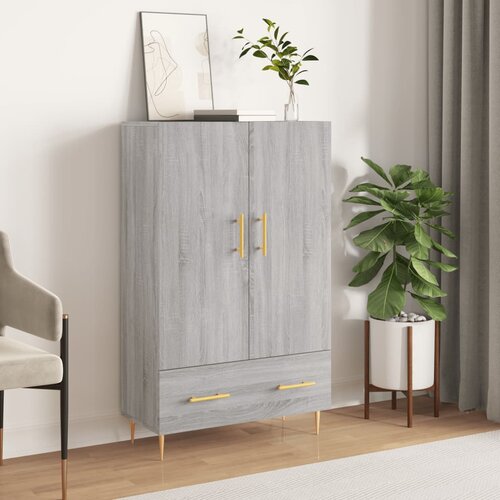 VidaXL Visoka omara siva sonoma 69,5x31x115 cm inženirski les Slike