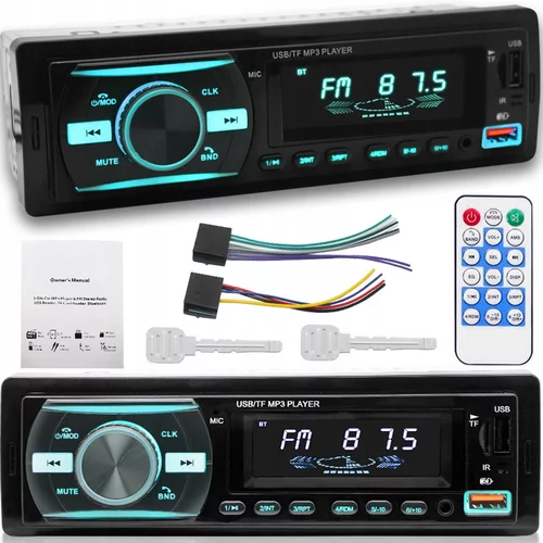 1DIN auto radio 4x50W MP3 2x USB 3.0 Bluetooth 12V