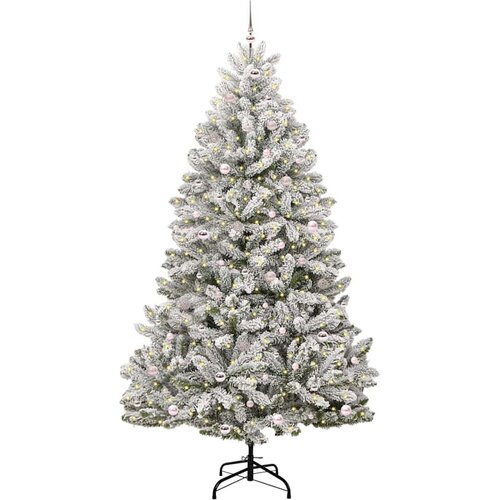 VidaXL Umjetno božićno drvce Zelena i bijela 270 cm PVC i metal Slike