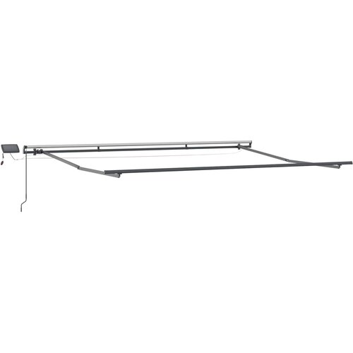  Skrovita tenda S LED lampica Bež 450 &amp;times;350 cm tkanina Slike