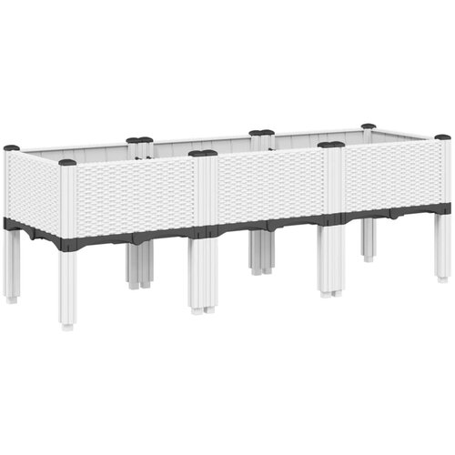 Maison Chic Cvetlično korito - Cvetlični Lonec z nogami belo 120x40x42 cm PP, (21790531) Slike