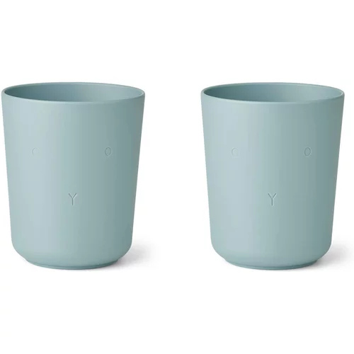 Liewood 2 dijelni set čaša od bio plastike stine rabbit sea blue