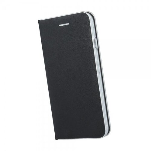  Premium preklopna torbica Samsung Galaxy J4 Plus 2018 J415 - črna s srebrnim robom Slike