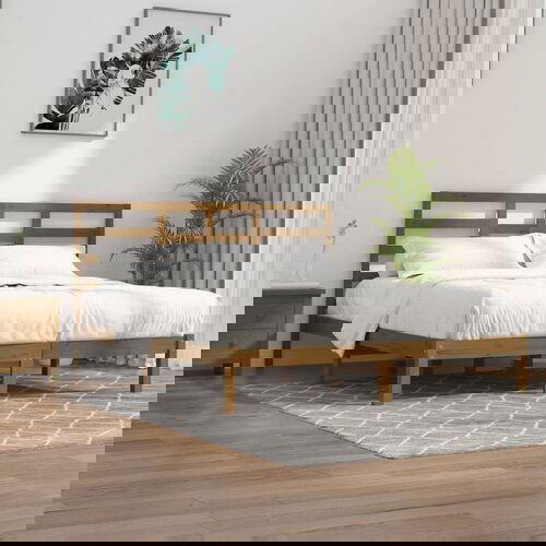 Furnova Posteljni okvir medeno rjav iz trdnega lesa 200x200 cm, (21939845) Slike