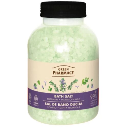 Sol za kupanje i pedikuru Green Pharmacy 1000 g &ndash; Rosemary and Maroccan Mint Cijene