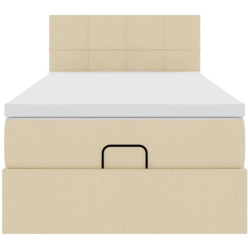 VidaXL otomanski okvir kreveta s madraca krem 90x190cm od tkanine Slike