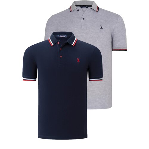 Dewberry DUAL SET T8594 MENS T-SHIRT-NAVY BLUE - GREY Cene