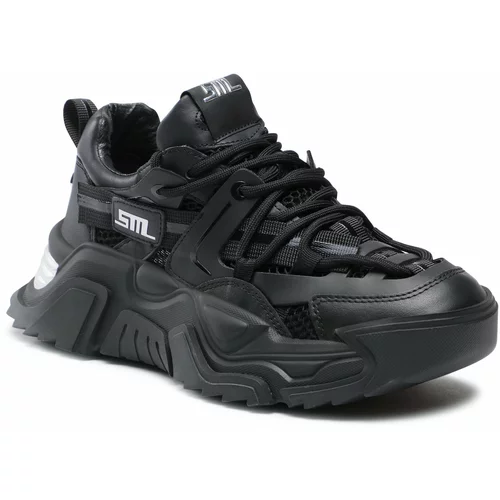 Steve Madden Superge Kingdom Sneaker SM11002519 SM11002519-915 Black/Silver