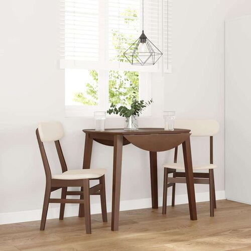 vidaXL Jedilni stoli z blazinami 2 kosa Brown Solid Wood Rubber Cene