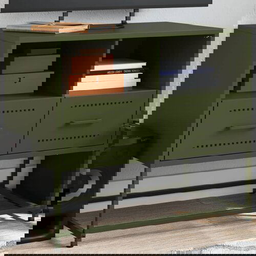 Furnova TV omarica olivno zelena 68x39x60,5 cm jeklo, (21924645) Slike
